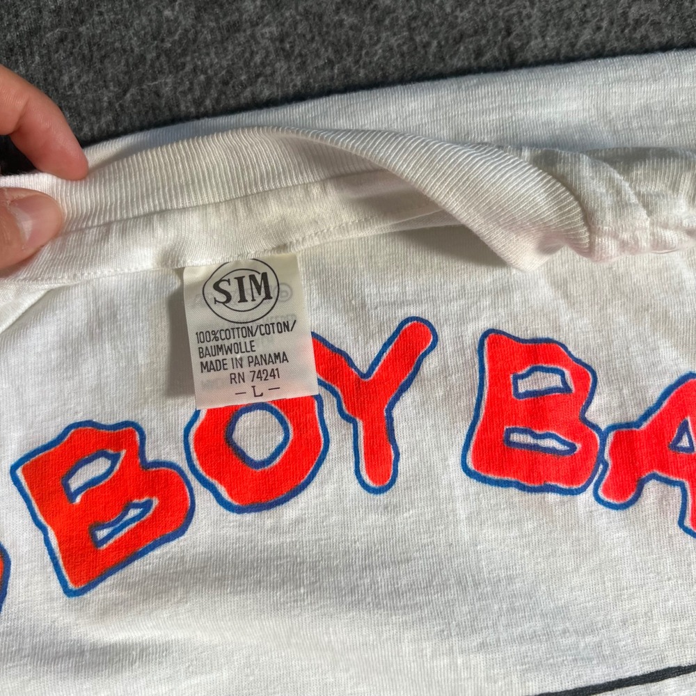 Vintage 90s Bad Boy Bart Simpson Detroit Pistons T-Shirt Large White SIM Tag - Picture 3 of 5